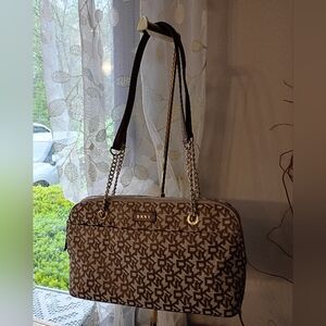 DKNY Brown Monogram Shoulder Bag.New No Tag